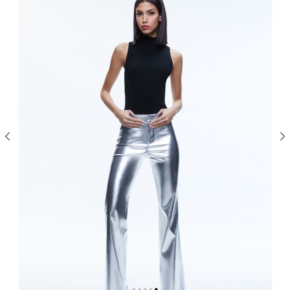 Alice + Olivia Livi Silver Vegan Leather